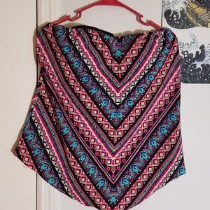 Tribal strapless colorful swimsuit